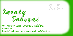 karoly dobszai business card